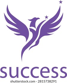 Success Phoenix Bird Rising Vector Logo Template Design