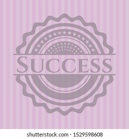 Success pink emblem. Vintage. Vector Illustration. Detailed.