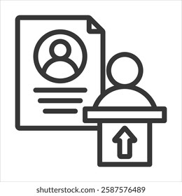 Success Planning Outline Icon Vector Illustration