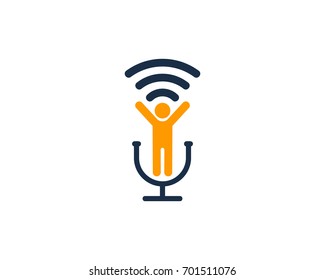 Success Podcast Icon Logo Design Element