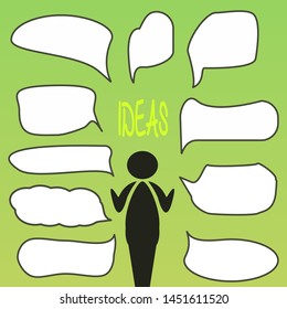 Success positive thinking speech bubbles icon set with various dialog and phrase box design vector for business.