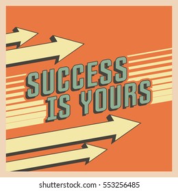 Success poster motivation in retro style