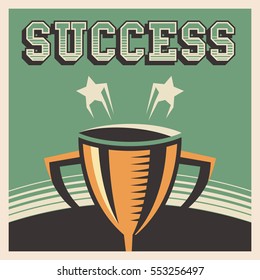 Success poster motivation in retro style
