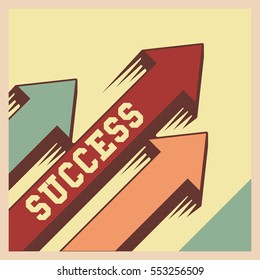 Success poster motivation in retro style