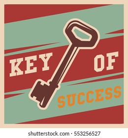 Success poster motivation in retro style