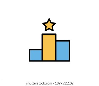 Das Symbol für Premium-Linie erfolgreich. Einfaches hochwertiges Piktogramm. Moderne Kontursymbole. Schlagt Vektorgrafik auf weißem Hintergrund. 