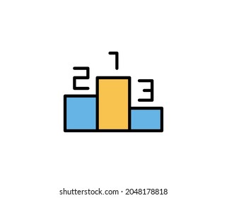 Das Symbol für Premium-Linie erfolgreich. Einfaches hochwertiges Piktogramm. Moderne Kontursymbole. Schlagt Vektorgrafik auf weißem Hintergrund. 