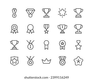 success premium line icons. Pack of outline objects for web and UIUX design. Icon collection