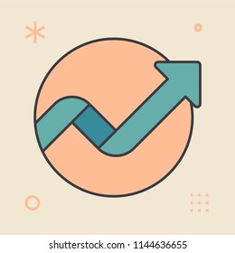 Success or progress concept. Unique and creative illustration. Flat design thin line style. Usage for e-mail newsletters, web banners, headers, blog posts, print and more.