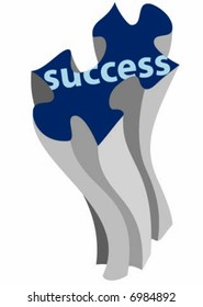 Success puzzle piece supports rising