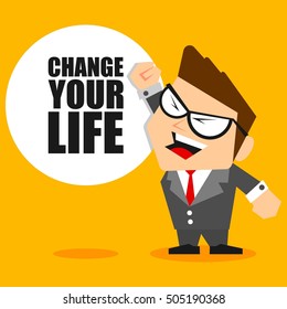 Success quote with character 