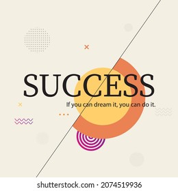 Success quote in geometric style