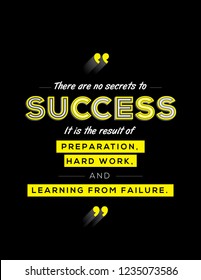 Success Quote In Modern Typography. Concept Of Success And Hard Work For Banner, Magazine, Wall Graphics, Office Space Graphics And Poster.