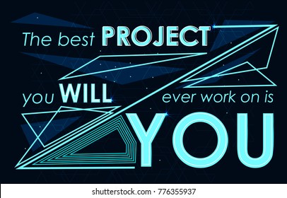 Success quote in modern typography. Success quote in geometric style. Concept of success for banner, magazine, wall graphics, poster and catalogue design.