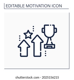Success rate line icon. Self-development. Percentage of success. Speed with which people achieved goals. Motivation concept. Isolated vector illustration. Editable stroke
