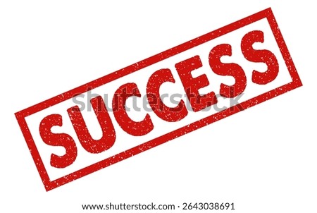Success red ink rubber stamp sign symbol seal badge dusty grunge effect successful validation authorised achievement business concept