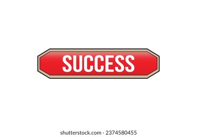 Success red ribbon label banner. Open available now sign or Success tag.