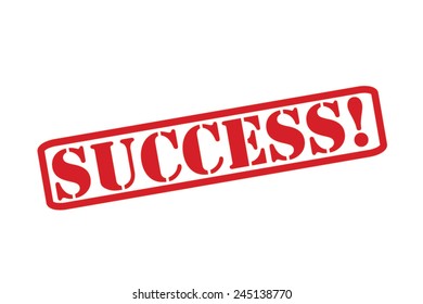 SUCCESS! Red Rubber Stamp Vector over a white background.