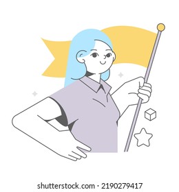 Success related, bloop vector illustration concept. Editable colors, up scalable.