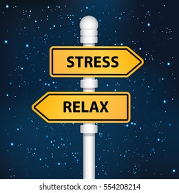 Success and relax signpost design,clean vector