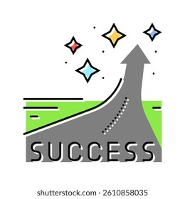 success road motivation color icon vector. success road motivation sign. isolated symbol illustration
