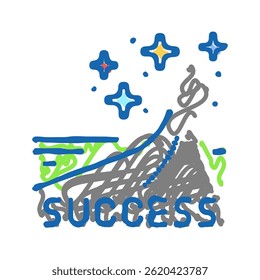 success road motivation doodle icon sketch vector. success road motivation sign. isolated symbol illustration