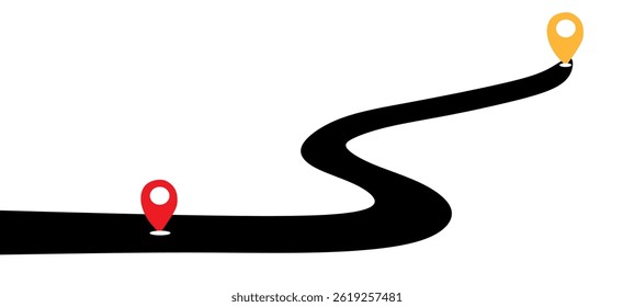 Success roadmap journey, milestone or career path achievement, route or pathway to achieve goals, accomplishment. Vector Illustration