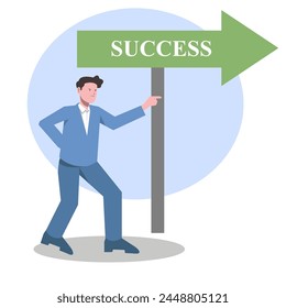 success roadmap. towards success. get a chance. financial gain. arrow. suitable for business themes. flat vector illustration.