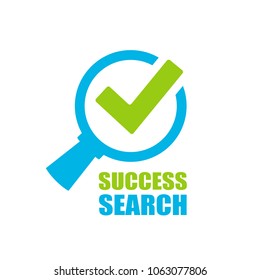 Success search vector logo isolated on white background