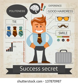 Success secret. Office infografic. Vector illustration