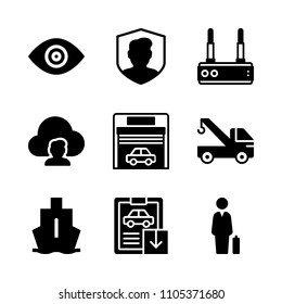 success, secure, wave and activity icons in Technology vector set. Graphics for web and design