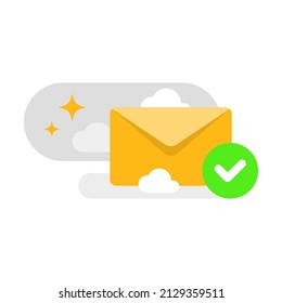 success send email message concept illustration flat design vector eps10. modern graphic element for landing page, empty state ui, infographic, icon