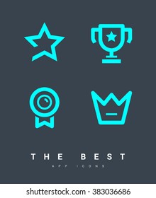 Success set of isolated minimal flat linear icons. The best vector icons for websites and mobile minimalistic flat design.