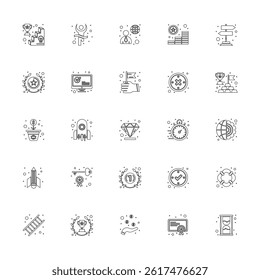 Success set of web icons in line style.