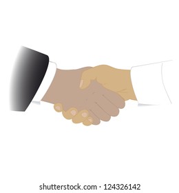 Success. Shaking hands, isolated on a white background, Vector