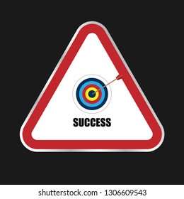 Success Sign - road sign with text success and target illustration.