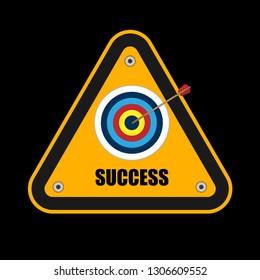 Success Sign - road sign with text success and target illustration.