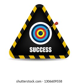Success Sign - road sign with text success and target illustration.
