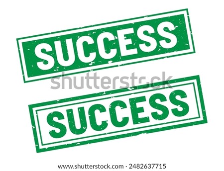 Success stamp sign green rectangle grunge style