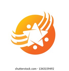 Success Star Logo Design Template Isolated