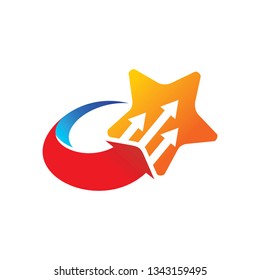 Success Star Logo Design Template Isolated
