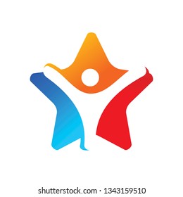 Success Star Logo Design Template Isolated