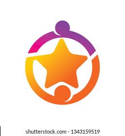 Success Star Logo Design Template Isolated