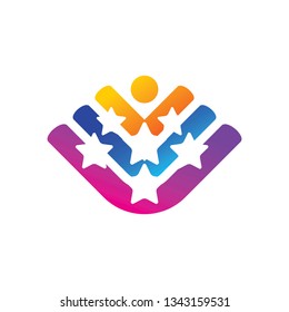 Success Star Logo Design Template Isolated