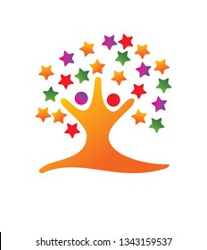 Success Star Logo Design Template Isolated