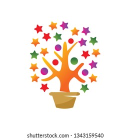 Success Star Logo Design Template Isolated