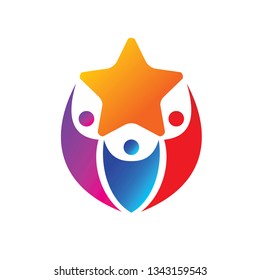 Success Star Logo Design Template Isolated