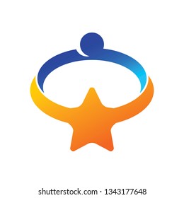 Success Star Logo Design Template Isolated