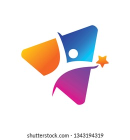 Success Star Logo Design Template Isolated