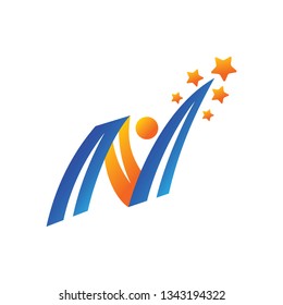 Success Star Logo Design Template Isolated